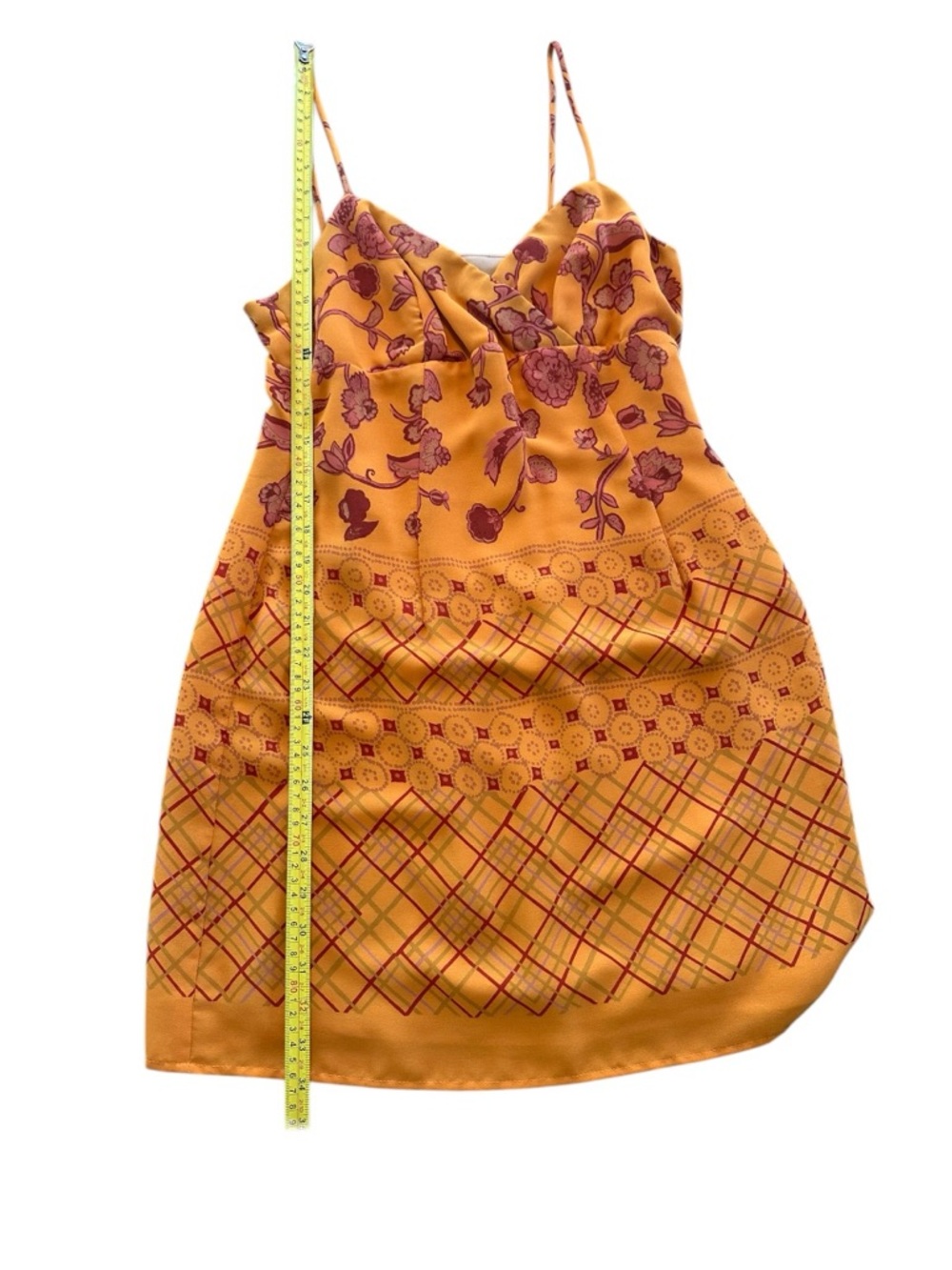 Vintage Rampage Burnt Orange Floral Mini Dress Y2K Spaghetti Strap 90s - Picture 5 of 15